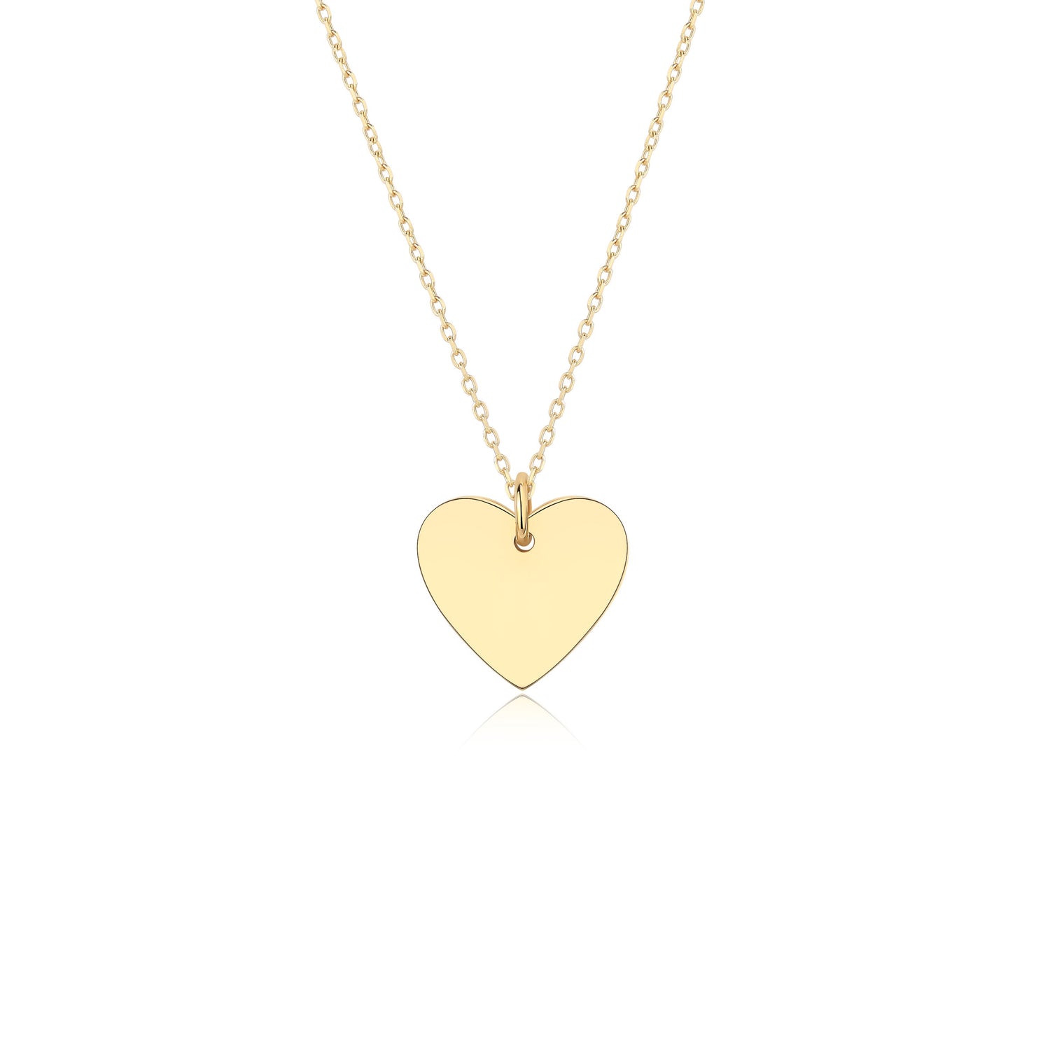 Full Heart Necklace - Solid Gold (Free Engraving)