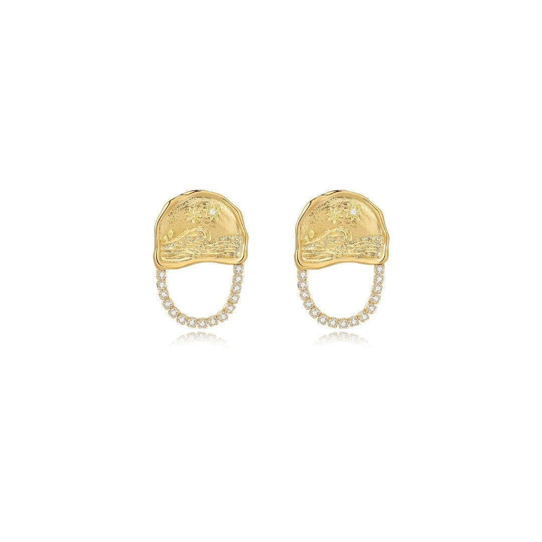 Story Earrings - 14K Solid Gold
