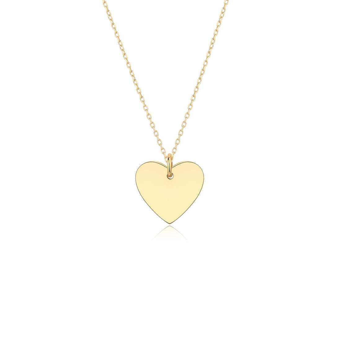 Full Heart Necklace - Solid Gold (Free Engraving)